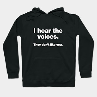 I hear the voices. They don't like you. Hoodie